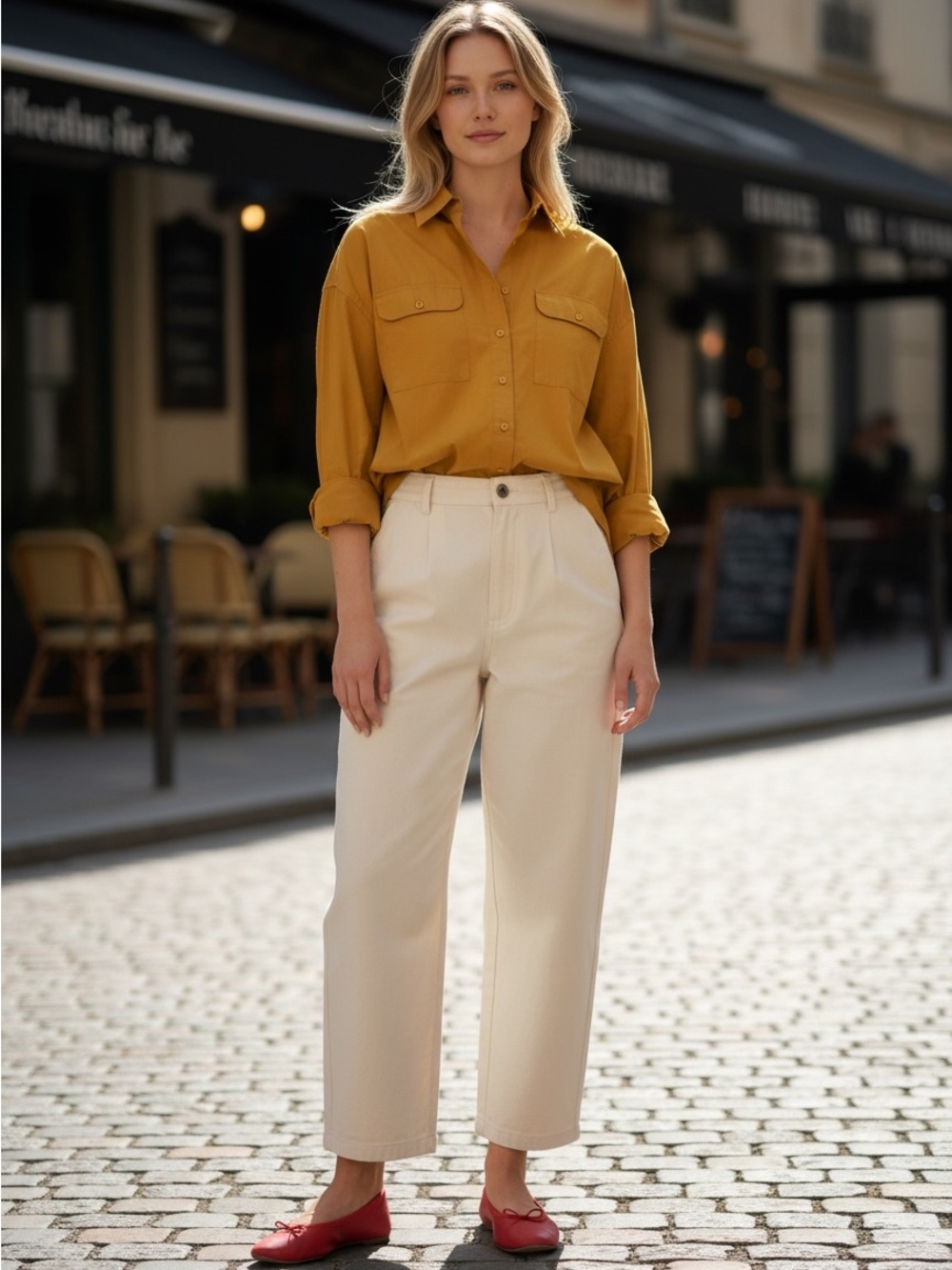 Classic Women's Mirth Oversized Blouse — Mustard